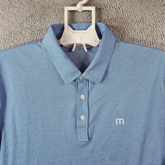 Travis Mathew Polo Shirt Men Large Short Sleeve Blue - L‎ - Picture 2 of 12